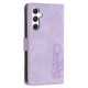 For Samsung Galaxy S24+ 5G Tulips Embossed Leather Phone Case with Lanyard(Purple)