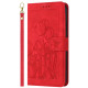 For Samsung Galaxy S24+ 5G Tulips Embossed Leather Phone Case with Lanyard(Red)