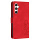 For Samsung Galaxy S24+ 5G Tulips Embossed Leather Phone Case with Lanyard(Red)