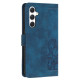 For Samsung Galaxy S24+ 5G Tulips Embossed Leather Phone Case with Lanyard(Blue)
