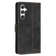 For Samsung Galaxy S24+ 5G Tulips Embossed Leather Phone Case with Lanyard(Black)