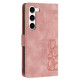 For Samsung Galaxy S23+ 5G Tulips Embossed Leather Phone Case with Lanyard(Pink)