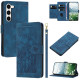 For Samsung Galaxy S23+ 5G Tulips Embossed Leather Phone Case with Lanyard(Blue)