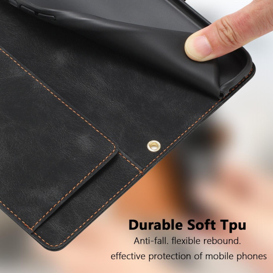 For Samsung Galaxy S23+ 5G Tulips Embossed Leather Phone Case with Lanyard(Black)