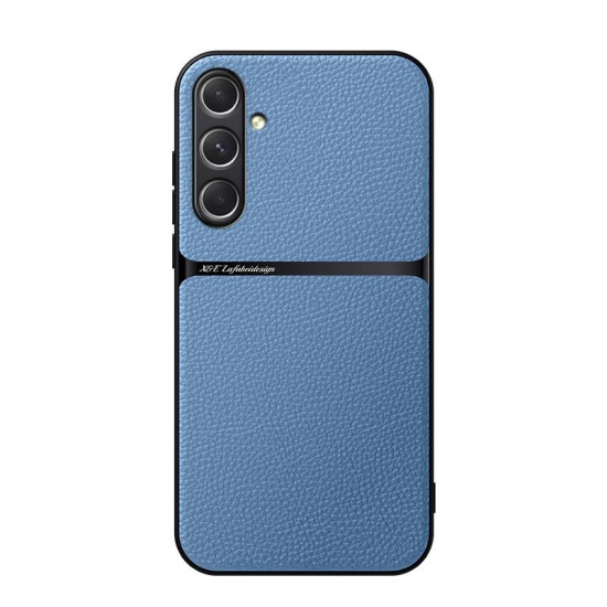 For Samsung Galaxy S24+ 5G Litchi Leather Magnetic Full Coverage Shockproof Phone Case(Blue)