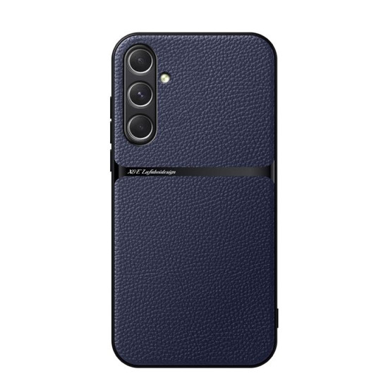 For Samsung Galaxy S24+ 5G Litchi Leather Magnetic Full Coverage Shockproof Phone Case(Navy Blue)