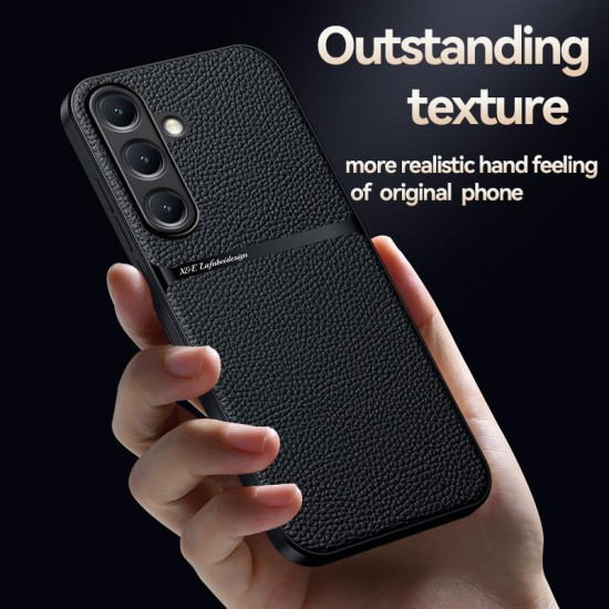 For Samsung Galaxy S24+ 5G Litchi Leather Magnetic Full Coverage Shockproof Phone Case(Navy Blue)