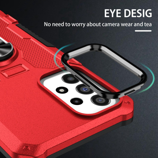 For Samsung Galaxy S24+ 5G Ring Holder Armor Hybrid Phone Case(Red)
