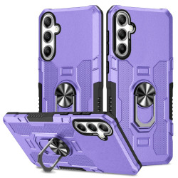 For Samsung Galaxy S24+ 5G Ring Holder Armor Hybrid Phone Case(Purple)