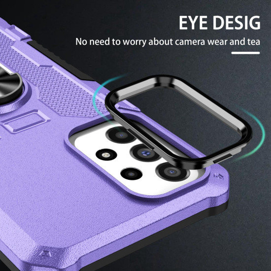 For Samsung Galaxy S24+ 5G Ring Holder Armor Hybrid Phone Case(Purple)