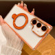 For Samsung Galaxy S24+ 5G Transparent MagSafe Holder Phone Case with Lens Film(Orange)