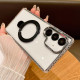 For Samsung Galaxy S24+ 5G Transparent MagSafe Holder Phone Case with Lens Film(Black)