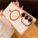 For Samsung Galaxy S24+ 5G Transparent MagSafe Phone Case with Lens Film(Orange)