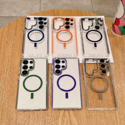 For Samsung Galaxy S24+ 5G Transparent MagSafe Phone Case with Lens Film(Grey)