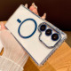 For Samsung Galaxy S24+ 5G Transparent MagSafe Phone Case with Lens Film(Blue)