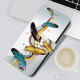 For Samsung Galaxy S24+ 5G Crystal Texture Colored Drawing Leather Phone Case(Gold Butterfly Feathers)