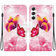 For Samsung Galaxy S24+ 5G Crystal Texture Colored Drawing Leather Phone Case(Pink Butterflies)