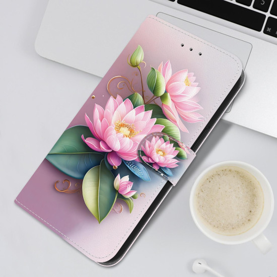 For Samsung Galaxy S24+ 5G Crystal Texture Colored Drawing Leather Phone Case(Lotus)
