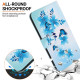 For Samsung Galaxy S24+ 5G Crystal Texture Colored Drawing Leather Phone Case(Blue Butterflies)