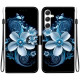 For Samsung Galaxy S24+ 5G Crystal Texture Colored Drawing Leather Phone Case(Black Orchid)