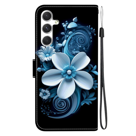 For Samsung Galaxy S24+ 5G Crystal Texture Colored Drawing Leather Phone Case(Black Orchid)