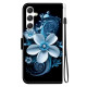 For Samsung Galaxy S24+ 5G Crystal Texture Colored Drawing Leather Phone Case(Black Orchid)