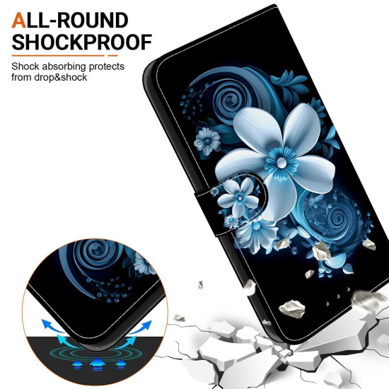 For Samsung Galaxy S24+ 5G Crystal Texture Colored Drawing Leather Phone Case(Black Orchid)