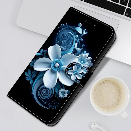 For Samsung Galaxy S24+ 5G Crystal Texture Colored Drawing Leather Phone Case(Black Orchid)