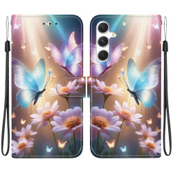 For Samsung Galaxy S24+ 5G Crystal Texture Colored Drawing Leather Phone Case(Butterfly Love Flower)