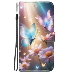 For Samsung Galaxy S24+ 5G Crystal Texture Colored Drawing Leather Phone Case(Butterfly Love Flower)