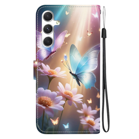 For Samsung Galaxy S24+ 5G Crystal Texture Colored Drawing Leather Phone Case(Butterfly Love Flower)