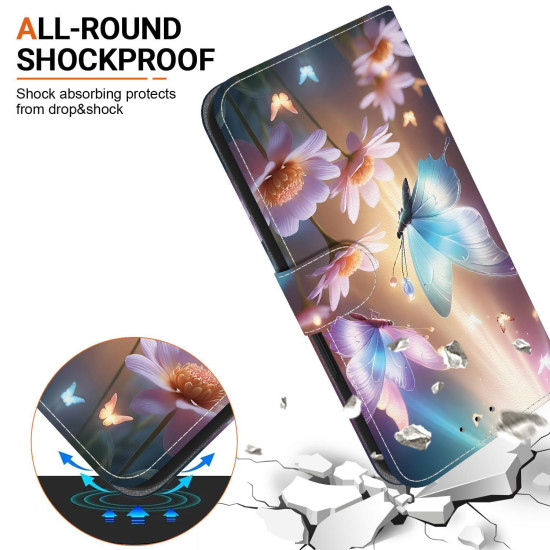 For Samsung Galaxy S24+ 5G Crystal Texture Colored Drawing Leather Phone Case(Butterfly Love Flower)