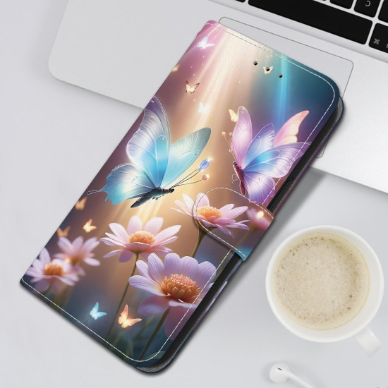 For Samsung Galaxy S24+ 5G Crystal Texture Colored Drawing Leather Phone Case(Butterfly Love Flower)