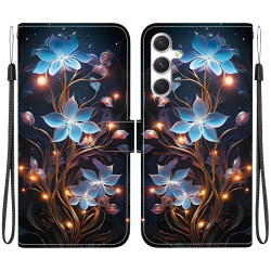 For Samsung Galaxy S24+ 5G Crystal Texture Colored Drawing Leather Phone Case(Little Lantern Flower)
