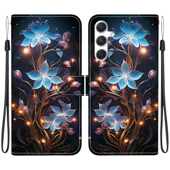 For Samsung Galaxy S24+ 5G Crystal Texture Colored Drawing Leather Phone Case(Little Lantern Flower)