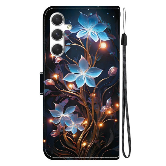 For Samsung Galaxy S24+ 5G Crystal Texture Colored Drawing Leather Phone Case(Little Lantern Flower)