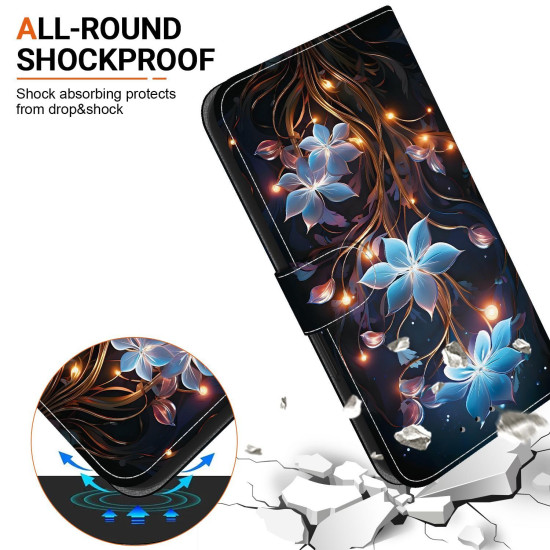 For Samsung Galaxy S24+ 5G Crystal Texture Colored Drawing Leather Phone Case(Little Lantern Flower)