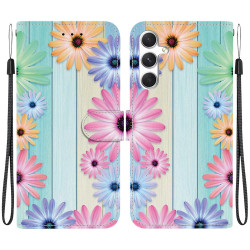 For Samsung Galaxy S24+ 5G Crystal Texture Colored Drawing Leather Phone Case(Sunflowers)