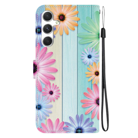 For Samsung Galaxy S24+ 5G Crystal Texture Colored Drawing Leather Phone Case(Sunflowers)