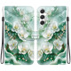 For Samsung Galaxy S24+ 5G Crystal Texture Colored Drawing Leather Phone Case(Jade Flowers)