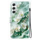 For Samsung Galaxy S24+ 5G Crystal Texture Colored Drawing Leather Phone Case(Jade Flowers)