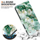 For Samsung Galaxy S24+ 5G Crystal Texture Colored Drawing Leather Phone Case(Jade Flowers)
