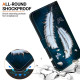 For Samsung Galaxy S23 5G Crystal Texture Colored Drawing Leather Phone Case(White Butterfly Feathers)