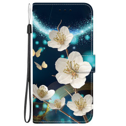For Samsung Galaxy S23 5G Crystal Texture Colored Drawing Leather Phone Case(Magnolia)