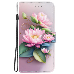 For Samsung Galaxy S23 5G Crystal Texture Colored Drawing Leather Phone Case(Lotus)