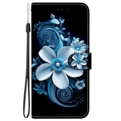 For Samsung Galaxy S23 5G Crystal Texture Colored Drawing Leather Phone Case(Black Orchid)