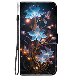 For Samsung Galaxy S23 5G Crystal Texture Colored Drawing Leather Phone Case(Little Lantern Flower)