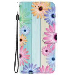 For Samsung Galaxy S23 5G Crystal Texture Colored Drawing Leather Phone Case(Sunflowers)