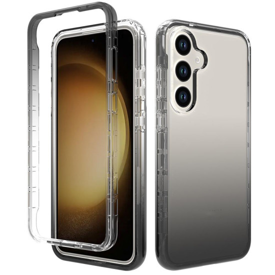 For Samsung Galaxy S24+ 5G Shockproof Clear Gradient PC + TPU Phone Case(Black)