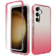 For Samsung Galaxy S24+ 5G Shockproof Clear Gradient PC + TPU Phone Case(Red)
